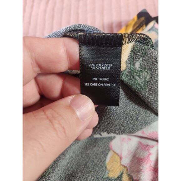 Torrid WM Black Floral Dress Wrap Front Tie Waist Coquette Prairie Cottagecore - Picture 7 of 8